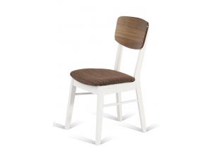 Стул TS MARCELLO, NATURAL WALNUT/PURE WHITE, FABRIC 800-25